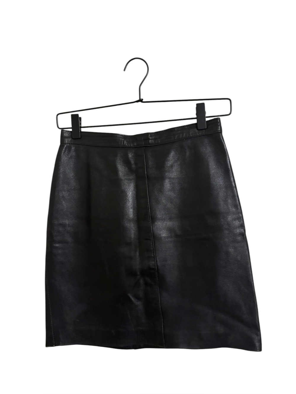 Vintage Luciano’s Vera Pelle Genuine Black Leather Skirt Size 42